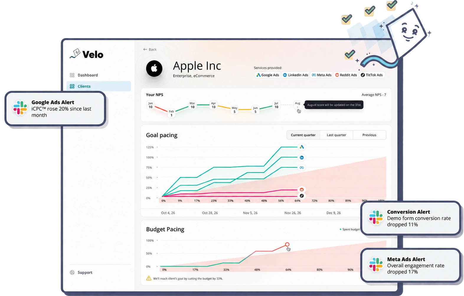 Velo Software Goals Dashboard